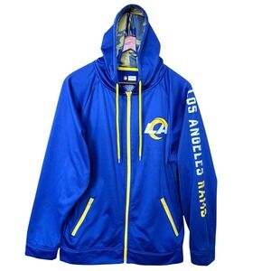 Los Angeles Rams NFL Zip Up Hoodie Adult Size Medium Blue Football Workout Gym